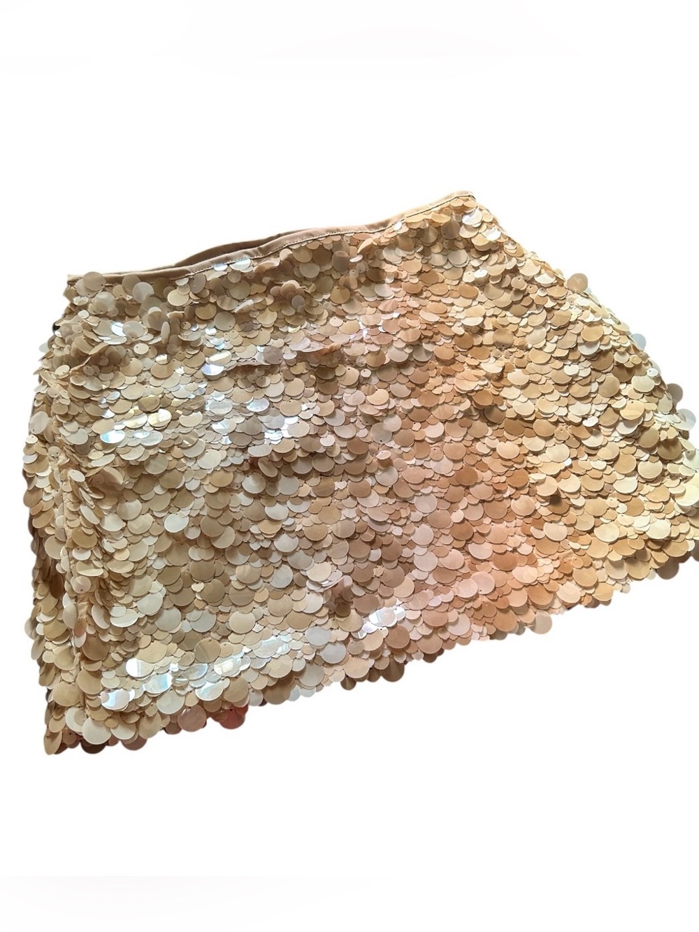 Sequined Gold Mini Skirt Y2K